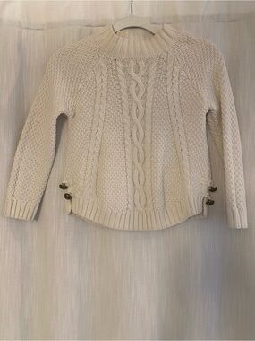 Cream Cable Knit Pullover Sweater for Kids